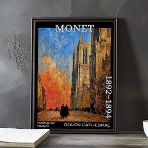 Rouen Cathedral 1892–1894 – Claude Monet print / poster – impressionism post impressionist church facade gothic light study series art decor