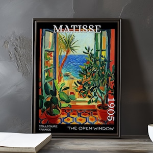 The Open Window 1905 – Henri Matisse print / poster – fauvism colorful coastal view French post impressionism modern art decor painting deco