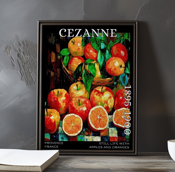 リンゴとオレンジのある静物画 1895-1900 - ポール・セザンヌ 版画