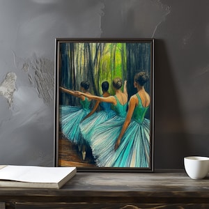 Edgar Degas inspired art poster - ballet dancer print - impressionism artwork - Degas dance art - impressionist painting - movement painting
