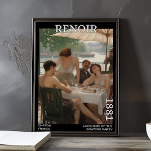 Luncheon of the Boating Party 1881 – Pierre-Auguste Renoir print / poster – french impressionism dining scene boating social gathering art