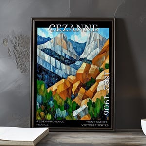 Mont Sainte-Victoire 1882-1906 - Paul Cézanne print / poster - French Post Impressionist landscape art, Provence mountain kitchen wall decor