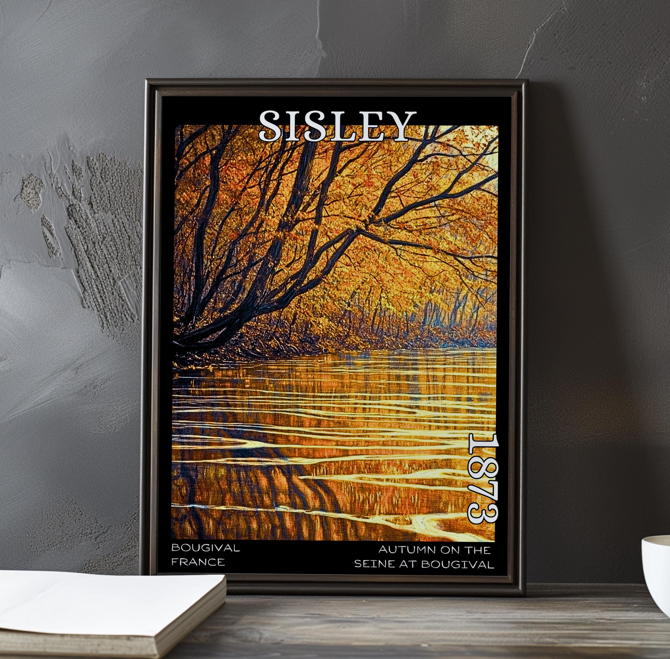 シスレー・アルフレッド、秋、ブージヴァル付近のセーヌ川、希少な画集より シスレー・アルフレッド、秋、ブージヴァル付近のセーヌ川、希少