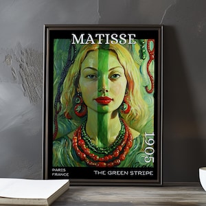 The Green Stripe 1905 – Henri Matisse print / poster – fauvism portrait modernist french post impressionism expressive colour wall art decor