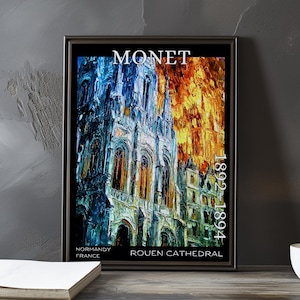 Rouen Cathedral 1892–1894 – Claude Monet print / poster – impressionism post impressionist church facade gothic light study series art decor