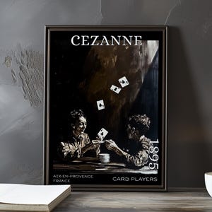 Os Jogadores de Cartas 1895 - Impressão/pôster de Paul Cézanne - Pintura pós-impressionista francesa, arte de parede vintage da década de 1890, decoração clássica da Provença
