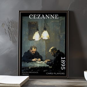 Os Jogadores de Cartas 1895 - Impressão/pôster de Paul Cézanne - Pintura pós-impressionista francesa, arte de parede vintage da década de 1890, decoração clássica da Provença