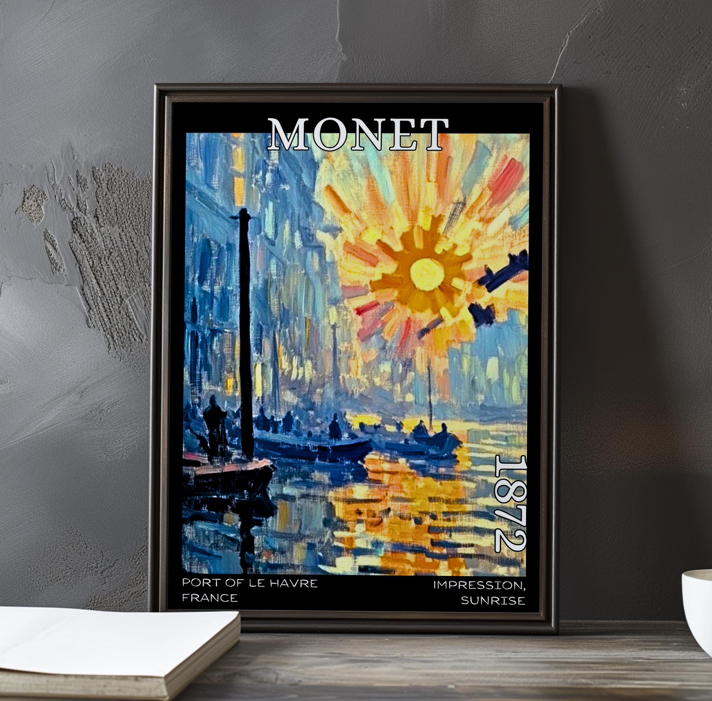 Claude Monet 印象派 【日の出】 Monet - Impression, Sunrise Poster - Abstract sunrise