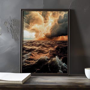 Een storm nadert de zee - Eugene Boudin geïnspireerde impressionistische kunstposter - kustposter - impressionisme decorprint - kustposter