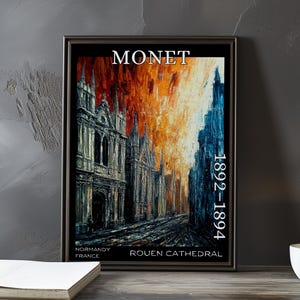 Rouen Cathedral 1892–1894 – Claude Monet print / poster – impressionism post impressionist church facade gothic light study series art decor