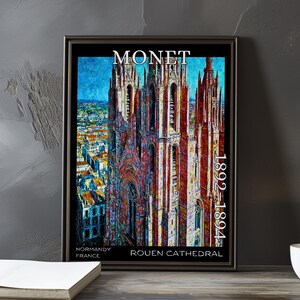 Rouen Cathedral 1892–1894 – Claude Monet print / poster – impressionism post impressionist church facade gothic light study series art decor