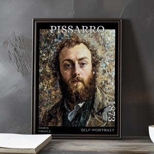 Self-Portrait 1873 – Camille Pissarro print / poster – impressionism, post impressionist portrait, 19th century artist depiction art decor