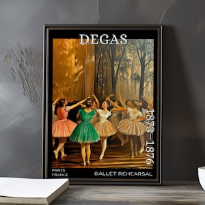 Ballet Rehearsal 1873–1876 – Edgar Degas print / poster – impressionism, post impressionist ballet, dancer study, french movement art decor