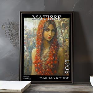 Madras Rouge 1905 – Henri Matisse print / poster – fauvism portrait bold colour french post impressionism woman headscarf wall art decor