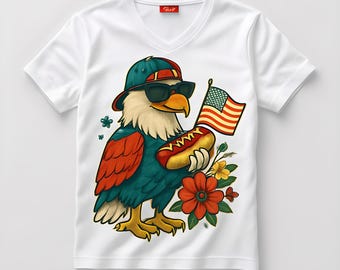 Aigle du 4 juillet PNG : Funny Goose Design (fichier numérique)