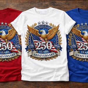 USA 250th Anniversary PNG | America Independence 1776–2026 Patriotic Eagle Design | Fourth of July Digital Download image 2