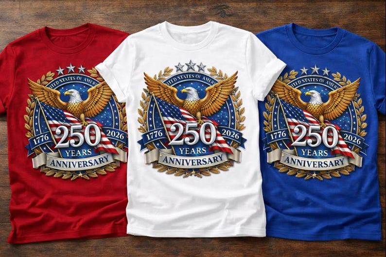 USA 250th Anniversary PNG | America Independence 1776–2026 Patriotic Eagle Design | Fourth of July Digital Download image 2