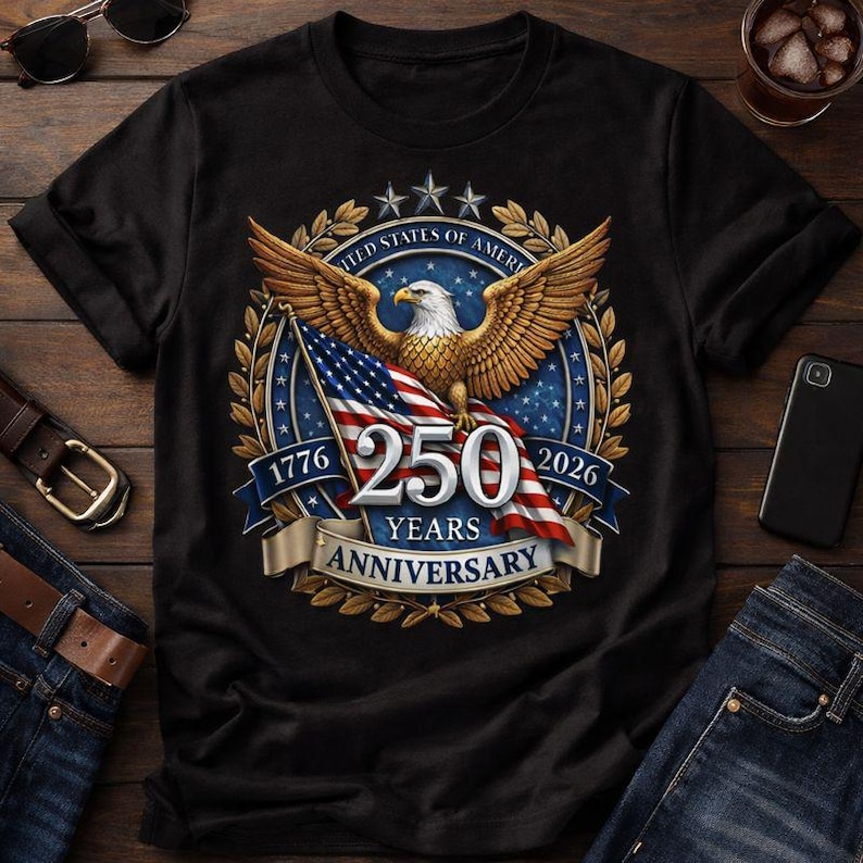 USA 250th Anniversary PNG | America Independence 1776–2026 Patriotic Eagle Design | Fourth of July Digital Download image 3