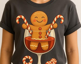 Art des fêtes cocktail au vin PNG | Illustration de boisson au pain d'épice | Téléchargement numérique