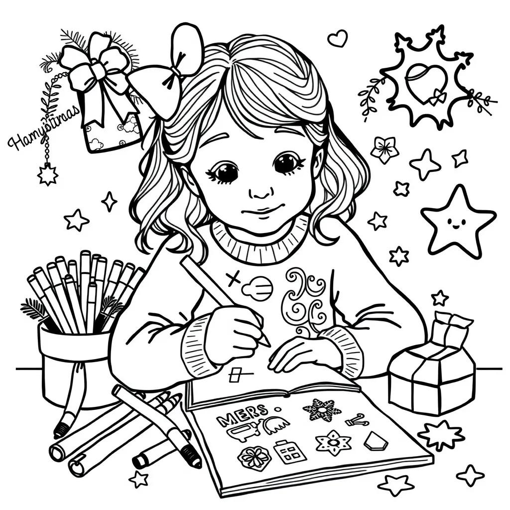 50 Cozy Girl Christmas Coloring Pages | Festive Holiday Activity Book ...