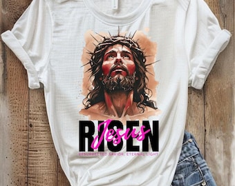 Jésus ressuscité SVG PNG : conception de t-shirt chrétien (téléchargement numérique)