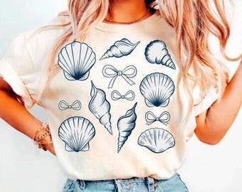Winter Vibes Coquette Coquillage PNG - Design rétro pour impression