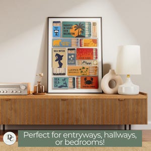 Editable Matchbook Wall Art Canva Template | Retro Matchbox Poster Digital Download | Vintage Printable Airbnb Decor |DIY Matchbook Art Gift