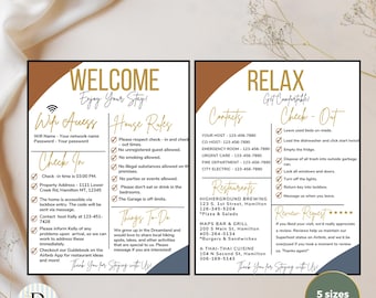 Airbnb Welcome Book Template, Editable Canva Welcome Guide, Air bnb House manual, Superhost eBook, Host signs, Signage, VRBO Vacation Rental