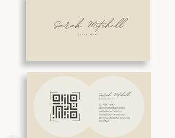Minimalist Business Card Template Canva | Editable Digital Business Card | Modern Personal Branding Card | DIY Printable Design