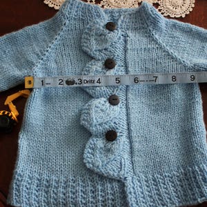 Handmade Knit Blue & Yellow Leafy Baby Cardigan /leafy Baby Knitted ...