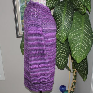 100% natural wool Handmade women Hand Spun Knit The Perfect Fit Purple Crazy Lace Cardigan purple wool cardigan, Ready to ship TODAY image 1