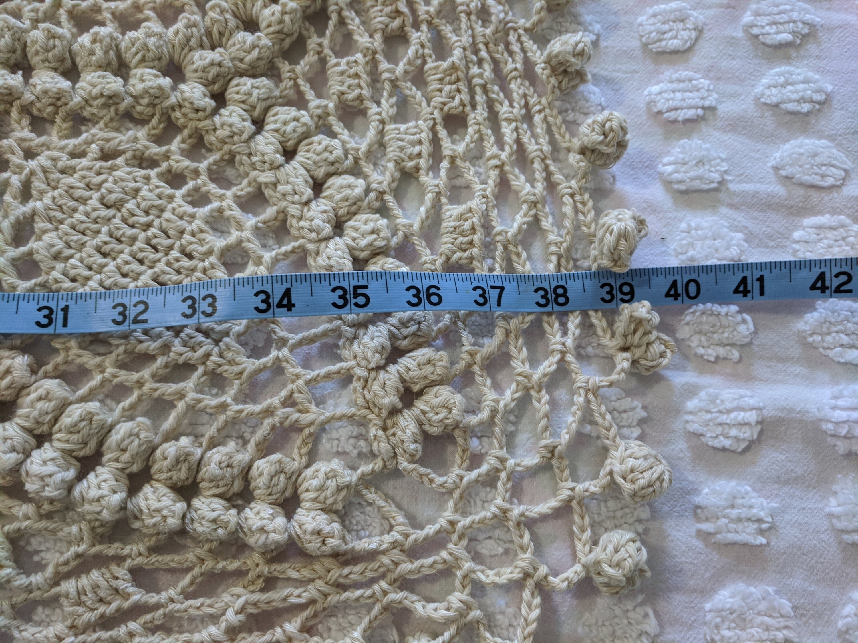 39x 39 Handmade Ivory Crochet Cotton Baby Blanket Etsy Canada