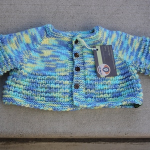 Baby Item Handmade Knit Sweater Knitted Baby Boy Cardigan |  Knitted baby boy sweater |  Blue Super wash merino soft baby cardigan sweater