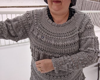 Plus Size Sweater Crochet Bamboo Blend Plus Size Long Sweater/Jumper that will fit 3XL Boho Crochet Beach Cover-up/Ready to be shipped today