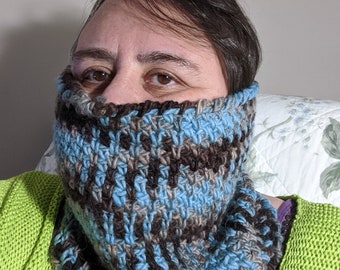 Wool Cowl Women's Unisex Men's Slouchy Neck Warmer Winter Cowl Handmade Gift for your love one - This Cowl is Ready to be shipped today