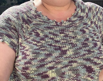 Haut en tricot de coton pima grande taille : cache-maillot de plage au crochet original