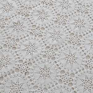 71 X 63 Inches Light Cream Square Handmade Crochet tablecloth Doily Runner, Crochet Tablecloth Round, Crochet Lace Bedroom Curtain/ Gifts image 3