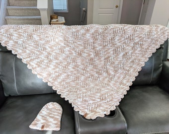 50"X50" Oatmeal Knit Baby Blanket Knit Edge Border with Hat Shower Gift Travel /Stroller Blanket, Car seat cover canopy, Crib Nursery