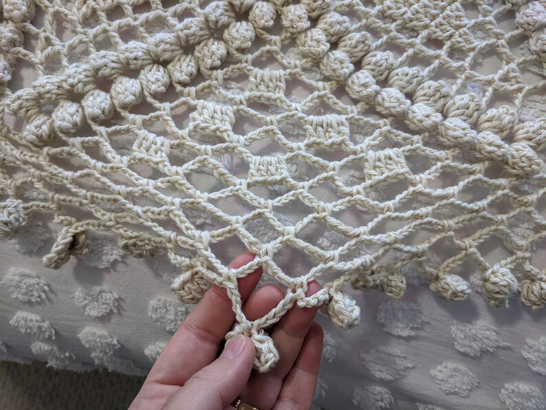 39x 39 Handmade Ivory Crochet Cotton Baby Blanket Etsy Canada
