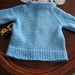 Handmade Knit Blue & Yellow Leafy Baby Cardigan /leafy Baby Knitted ...