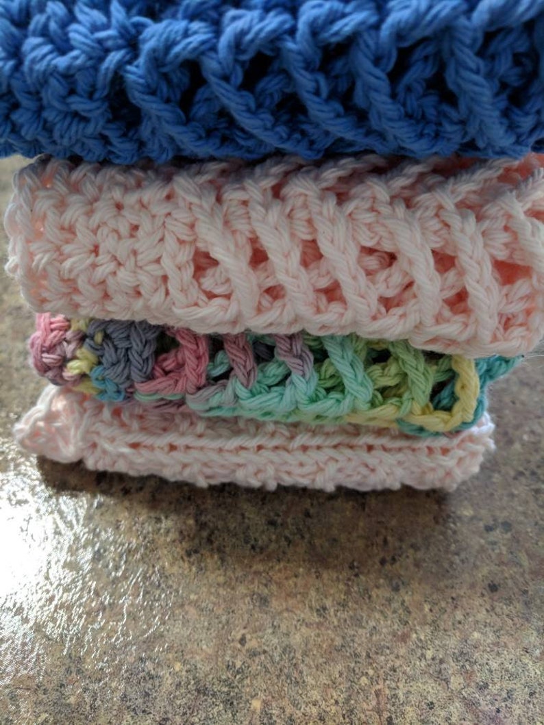 Cotton Dishcloths Set of 4 Handmade 100 Cotton Kitchen Etsy Australia