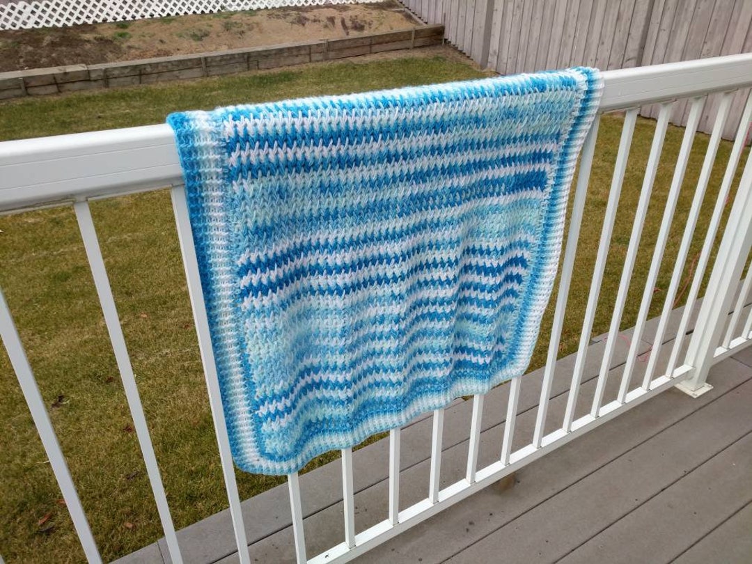 Handmade Crochet Newborn Unisex Crib Size Baby Blanket, Photography