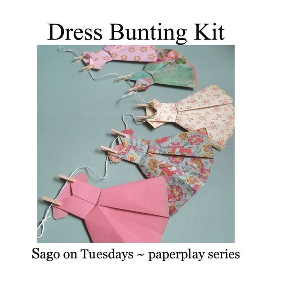 Folded Paper Dress Bunting Instructions To Make Paper Origami Dresses