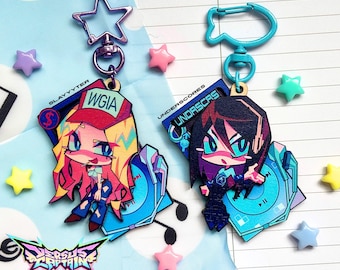 2.5in Underscores & Slayyyter Wooden Layered Keychains