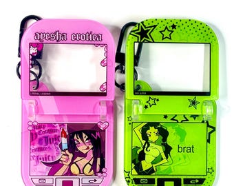 2in Ayesha Erotica & Charli xcx Mini flip phone keychain