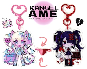 B-GRADEN Lees Beschrijving | OMGKawaiiAngel + Ame Heart Magnet Sleutelhanger | Overbelaste streamer