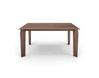 Este Solid Walnut Dining Table | Modern Beveled-Leg Table