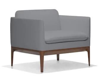 Modena Solid Walnut Lounge Chair | Modern Upholstered Accent Chair