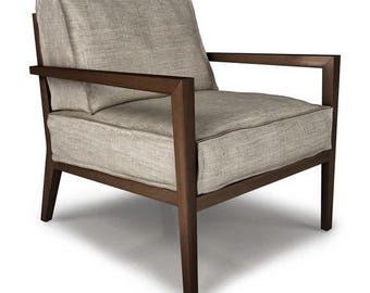 Lanciano Solid Walnut Lounge Chair | Modern Upholstered Accent Chair