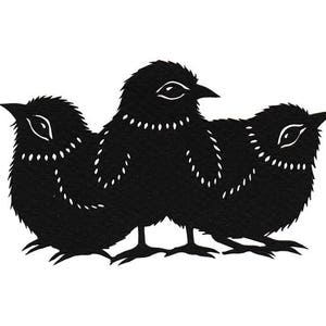 Chicks - 5 x 7 inch Cut Paper Art Print